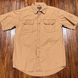 Lincoln Outfitters Shirt Mens L Beige Button Down Gorpcore Chore Workwear Gorp